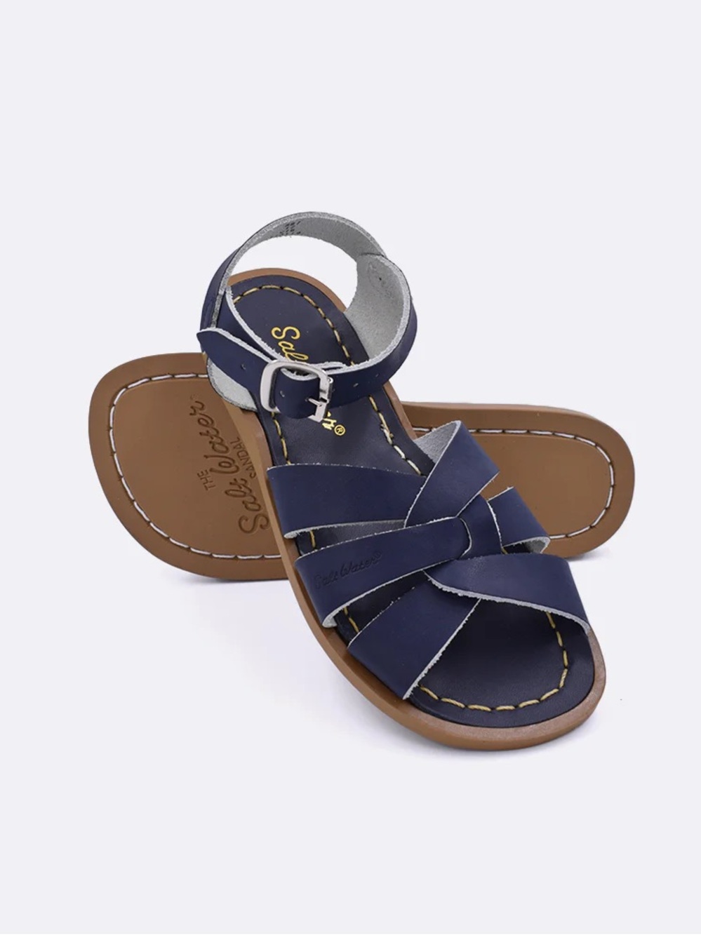 Saltwater Kids Navy Leather Sandals